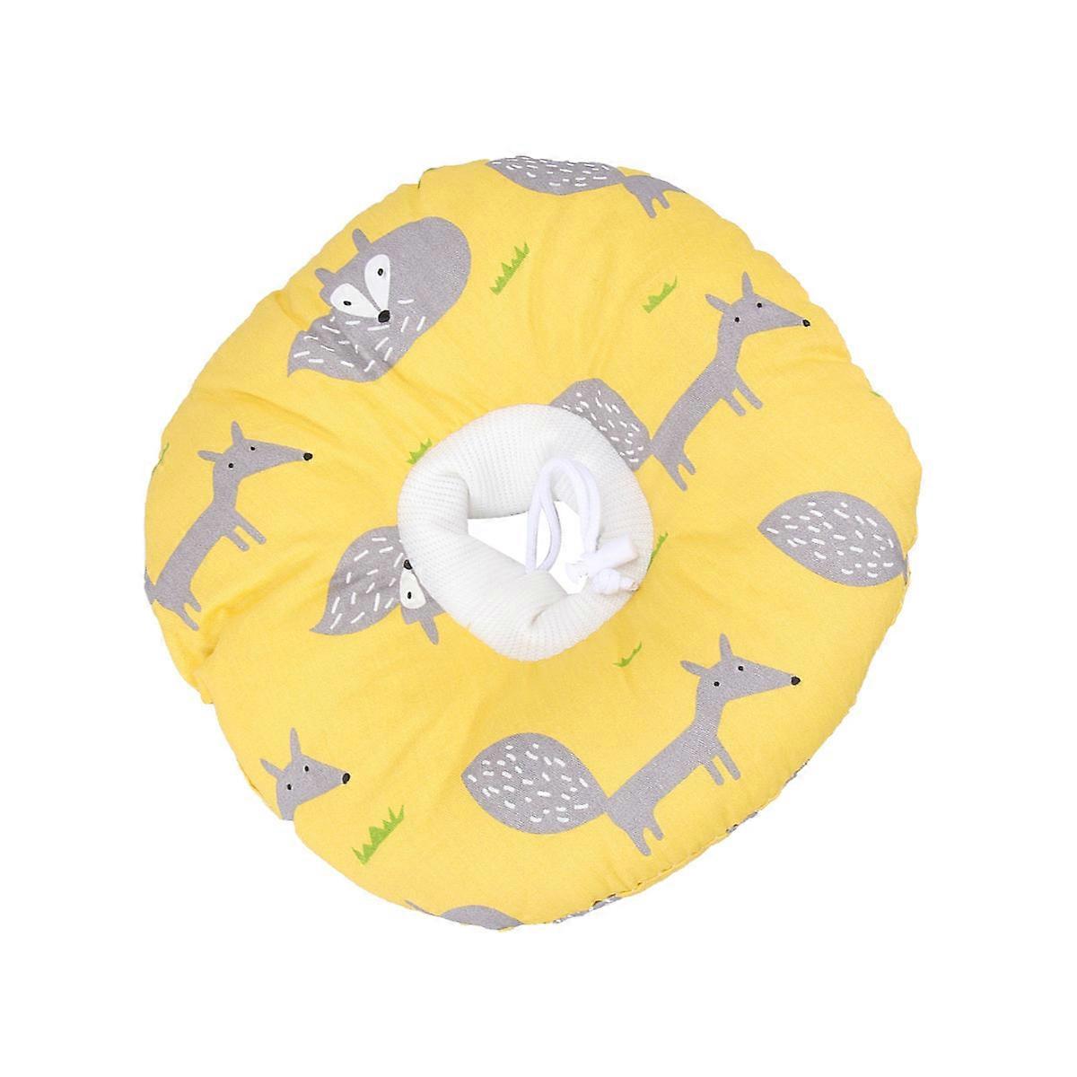 Cloth Pet Collar Protective Collar for Cat Use Creative Pattern Yellow