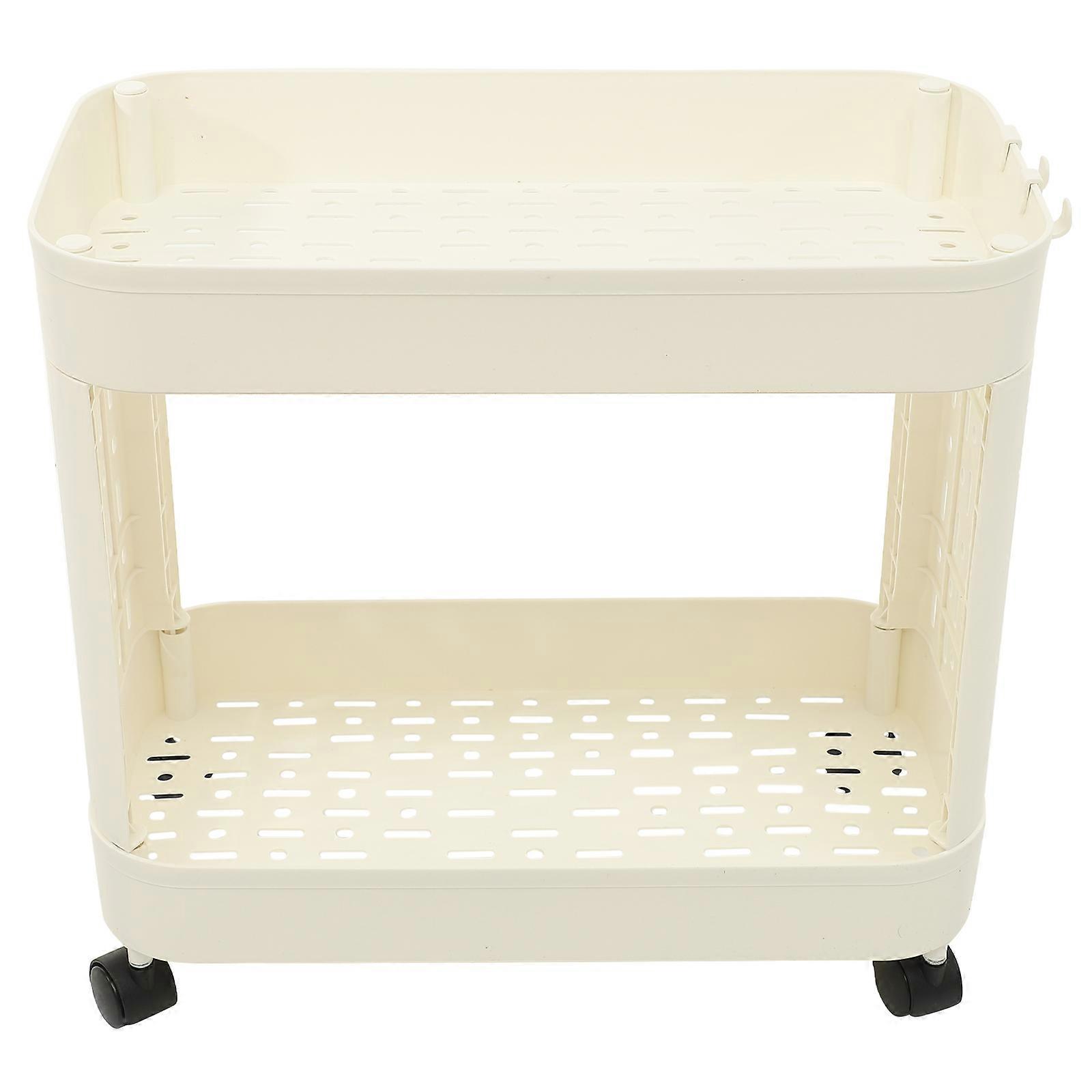 Storage Rolling Cart For Toiletries Organizer In Beige Color With Rectangular Shape And Mobility Function 1 Set