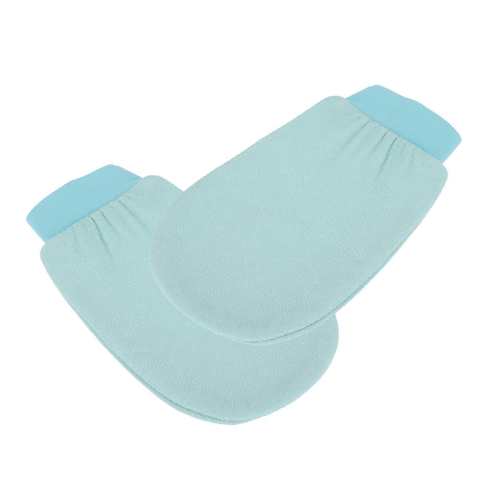 Rub Mud Decontamination Bath Gloves for Circulation Boost 2Pcs Sky-Blue Fiber