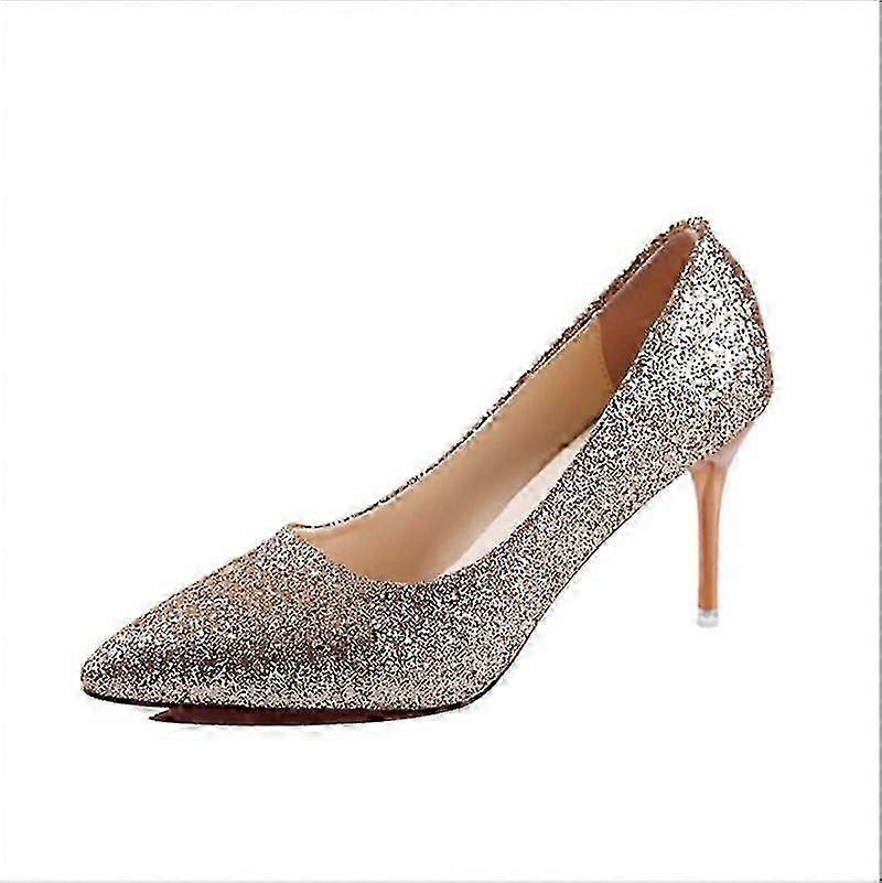 Women's Sequins Pointed High Heels 26s
