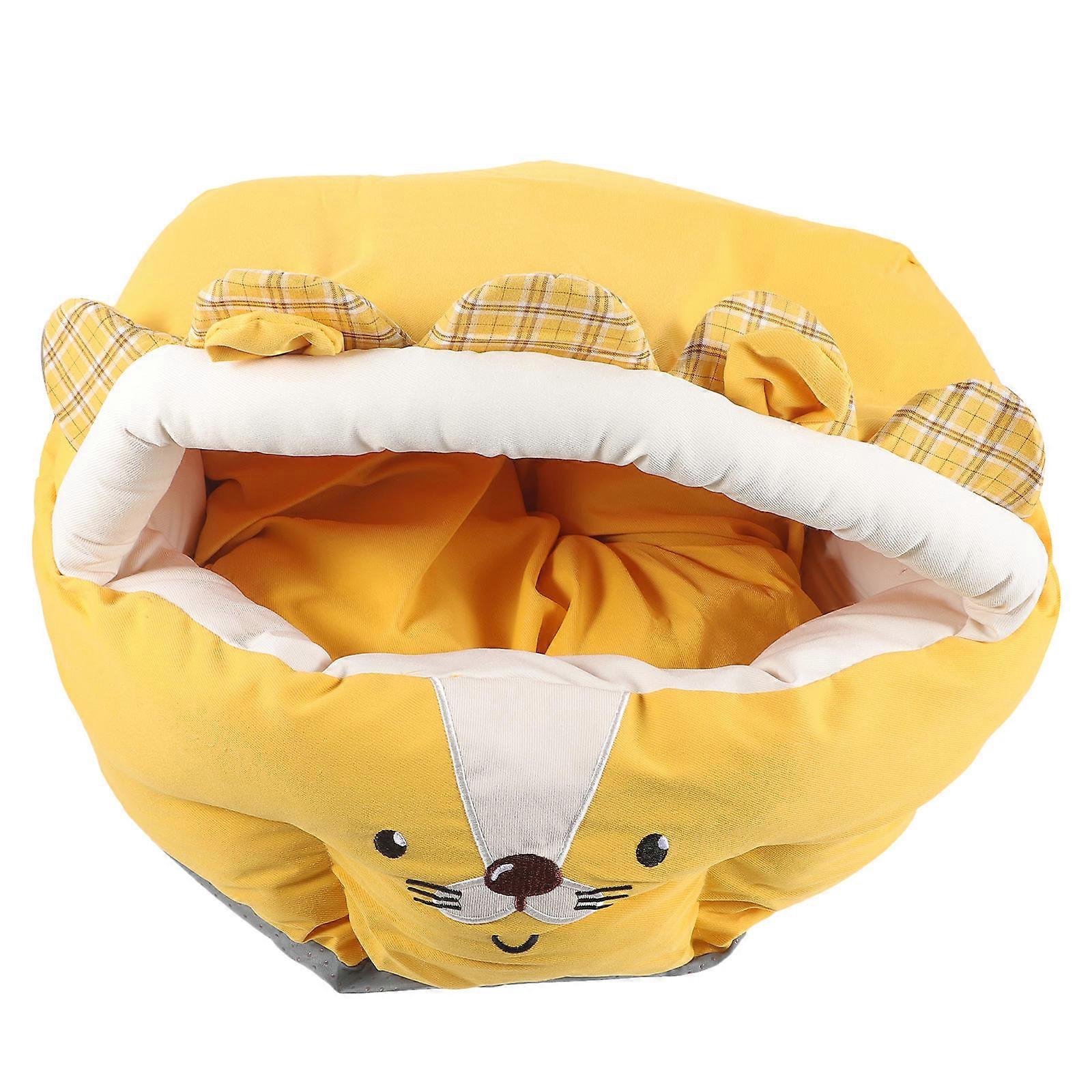 Warm Orange Pet Nest Plush Cat House for Resting