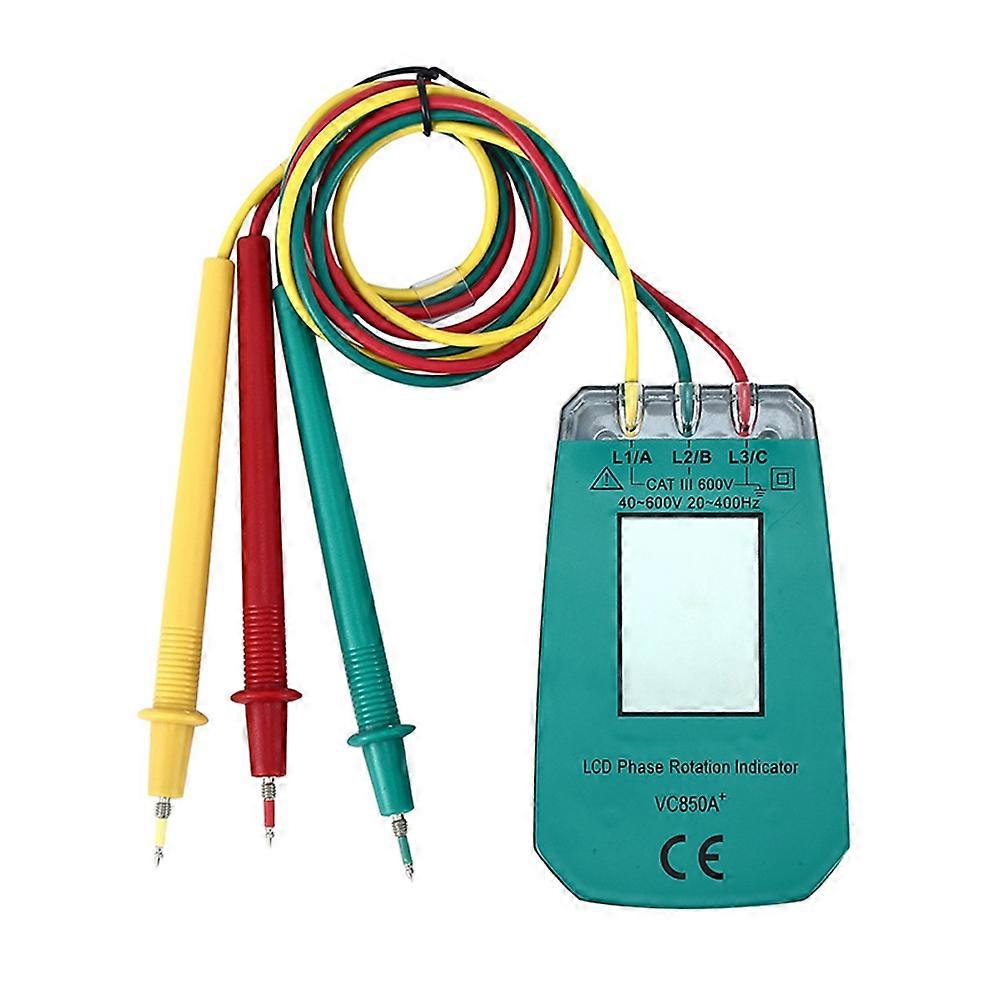 3 Phase Tester Digital Phase Indicator Detector LED Phase Sequence Meter Voltage Tester 40V-600V AC