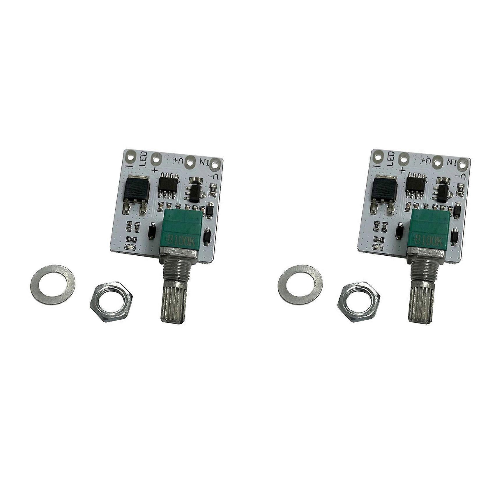 2X LED Constant Voltage Dimmer Board Control Module Stepless Knob Potentiometer Live Fill Light Dimmer Module,B