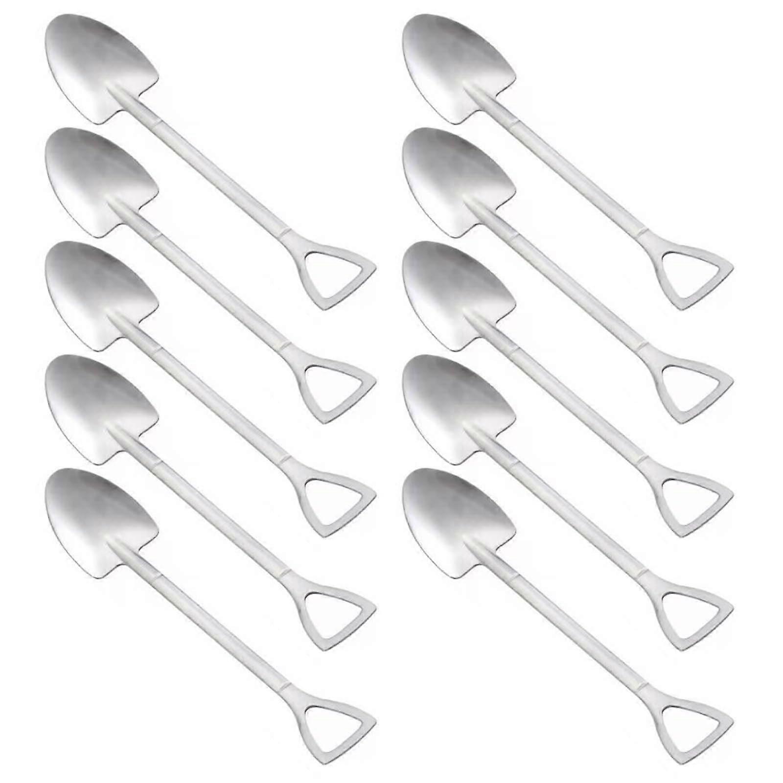 10Pcs Shovel Spoon Set with Unique Square Head Design for Kitchen, Coffee and Dessert