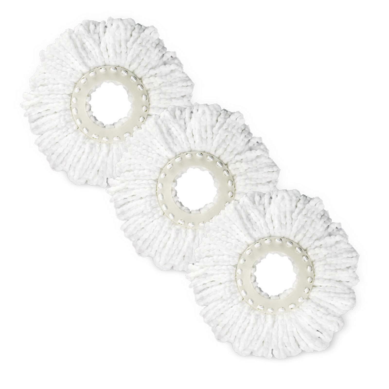 Spin Mop Replacement Head 3 Pack, Fluffy Microfiber Refill for Easy Cleaning, Machine Washable