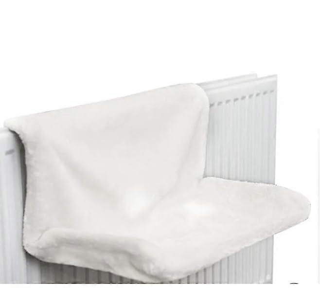 Cat Radiator Bed Hammock, Cozy Plush Wall Mounted Heated Perch for Cats, Easy Tool Install