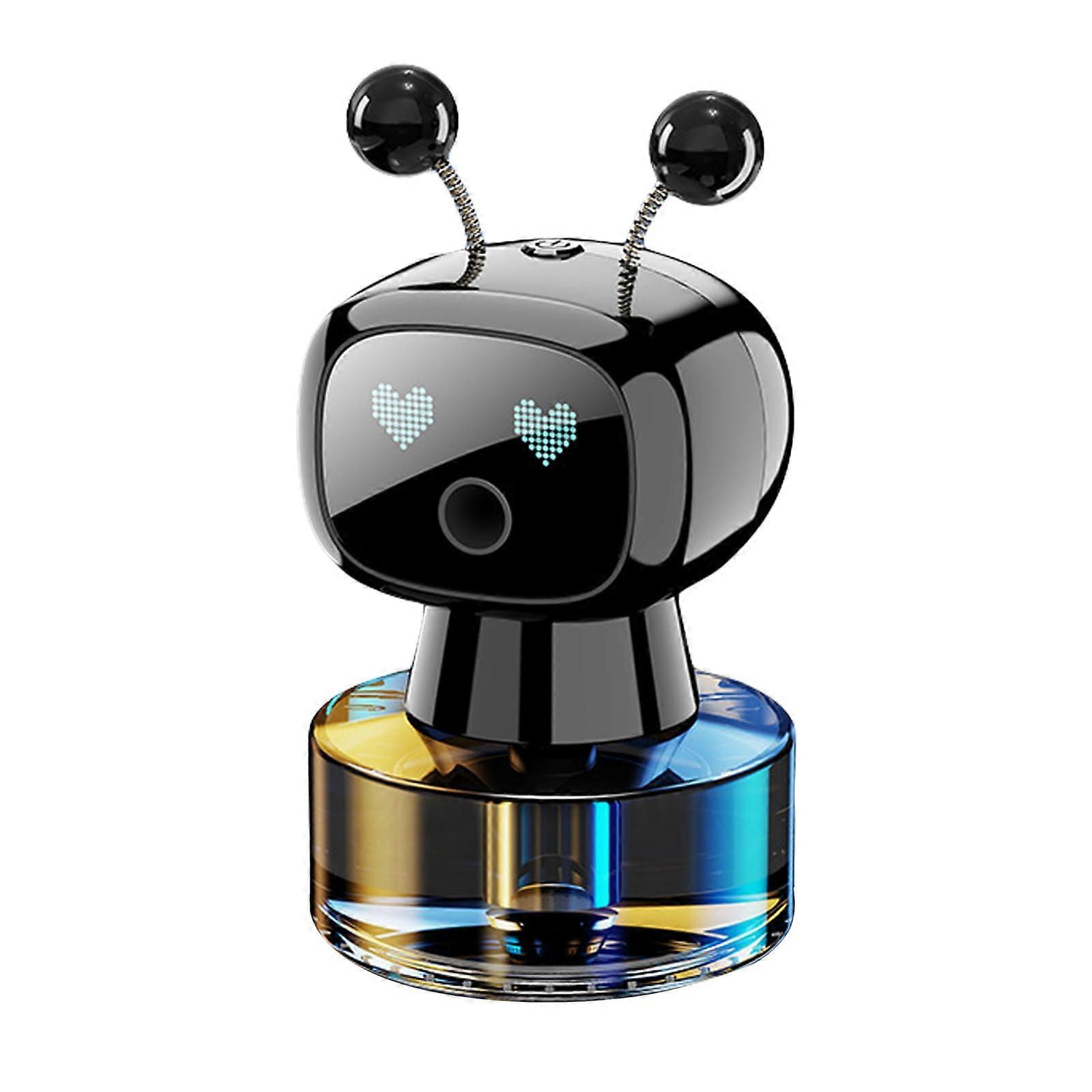 Smart AI Robot Car Air Freshener with Automatic Scent Release and Cute Aromatherapy Diffuser Black