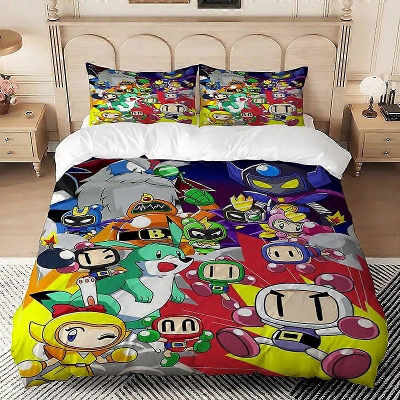 3pcs Bomberman Character Colorful Collection Theme Digital Print Set