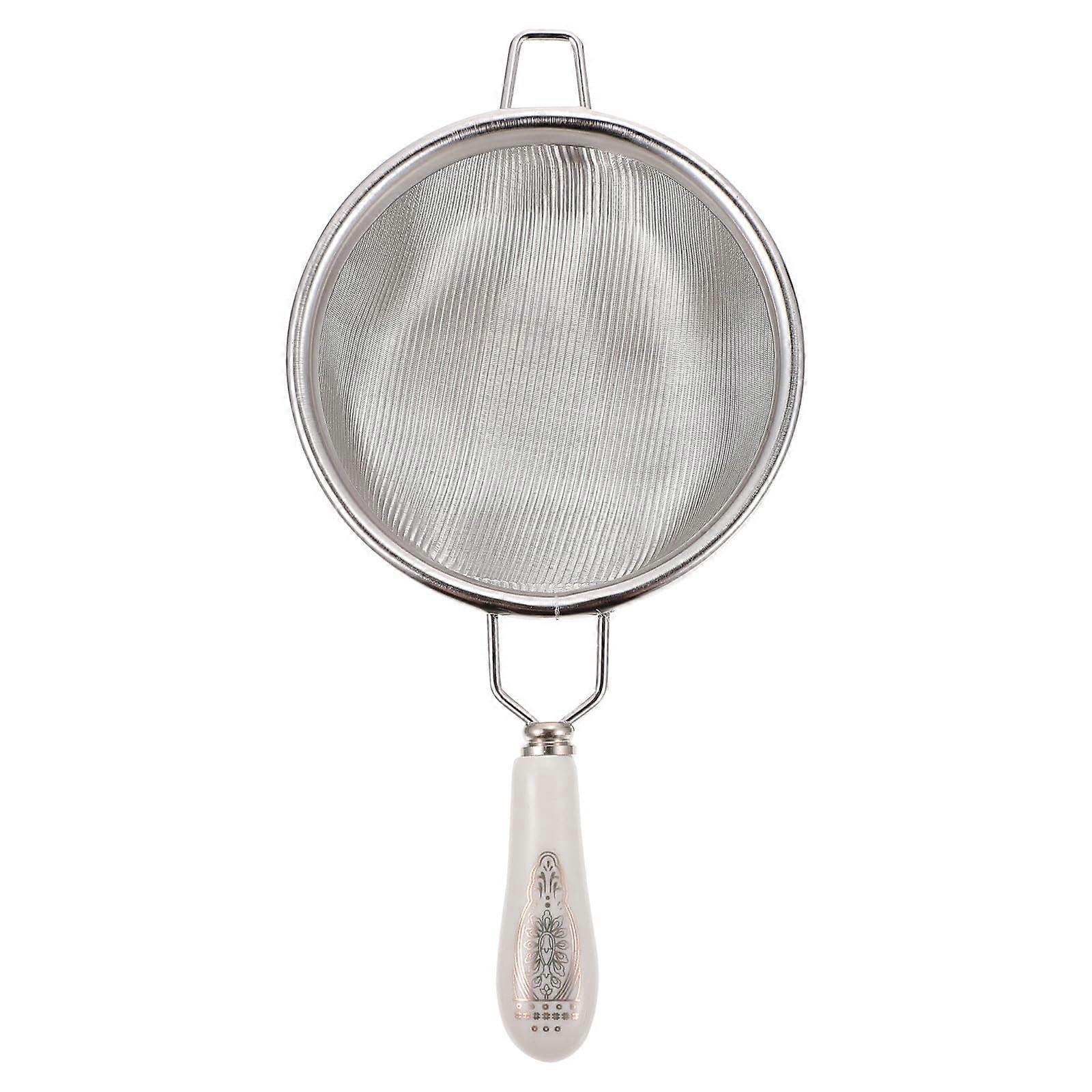 Stainless Steel Tea Strainer with Ceramic Handle, Fine Mesh Loose Leaf Infuser for Home Brewing