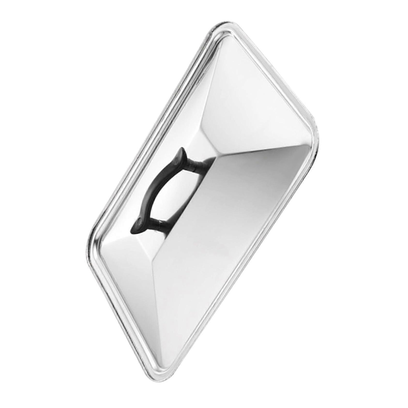 Stainless Steel Pot Lid Splatter Guard with AntiSplash Protection for Rectangular Pans Silver