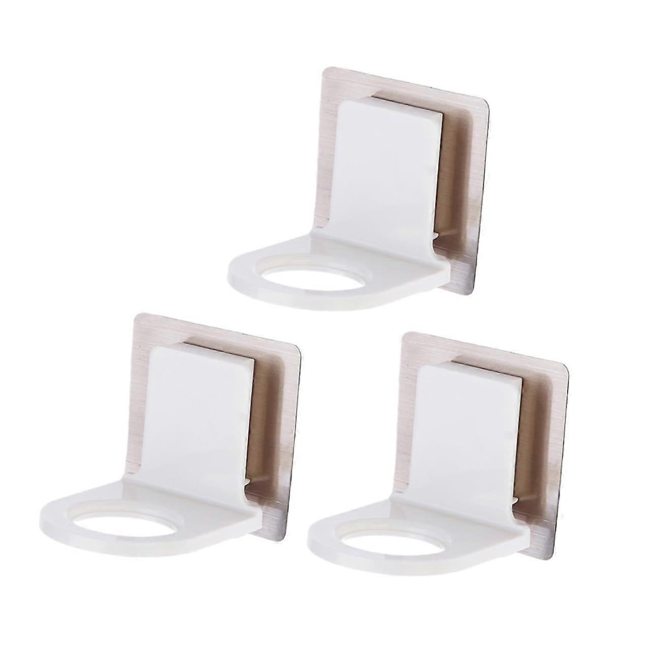 3Pcs Self Adhesive Shower Bottle Holder Wall Mounted Bathroom Rack Space Saving Large Capacity Organizer