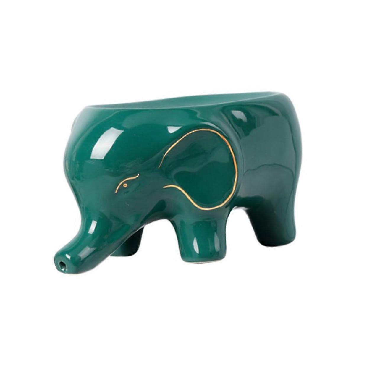 Ceramic Soap Dish with Drain, Wall Mounted Elephant Bathroom Soap Holder, Easy Clean Surface