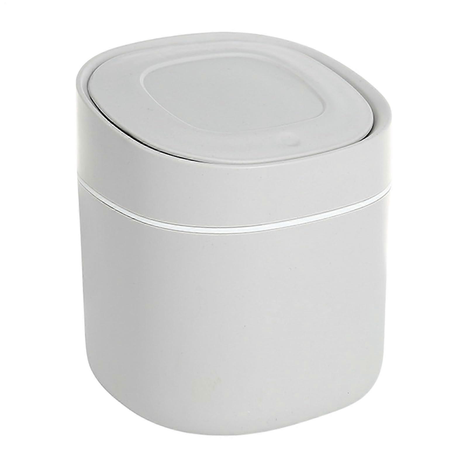 Desktop Trash Can with OdorSealing Lid, Small Garbage Bin for Office Desk, SpaceSaving Gray