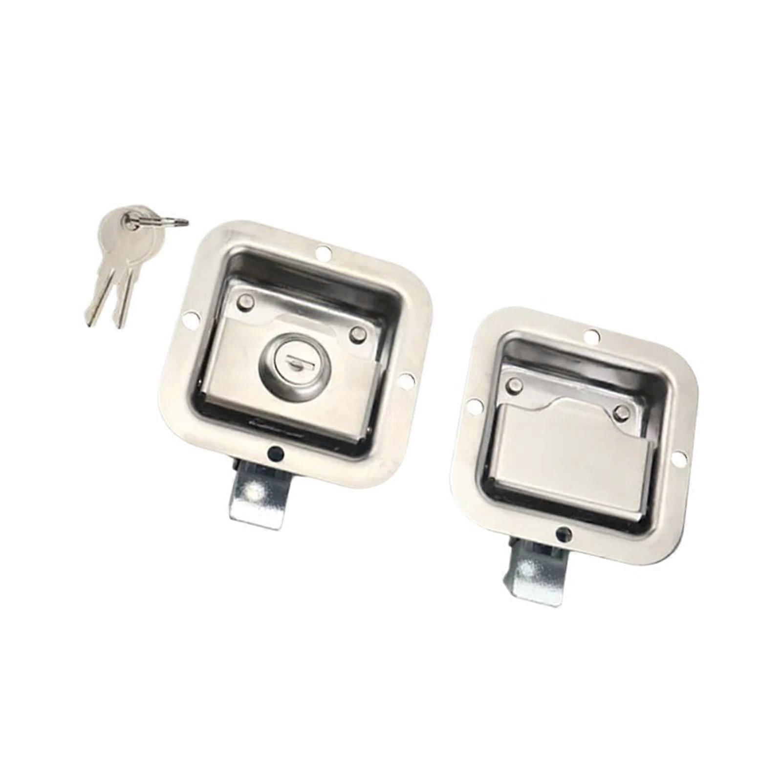 304 Stainless Steel Cabinet and Toolbox Square Panel Lock, CorrosionResistant, 1Pc