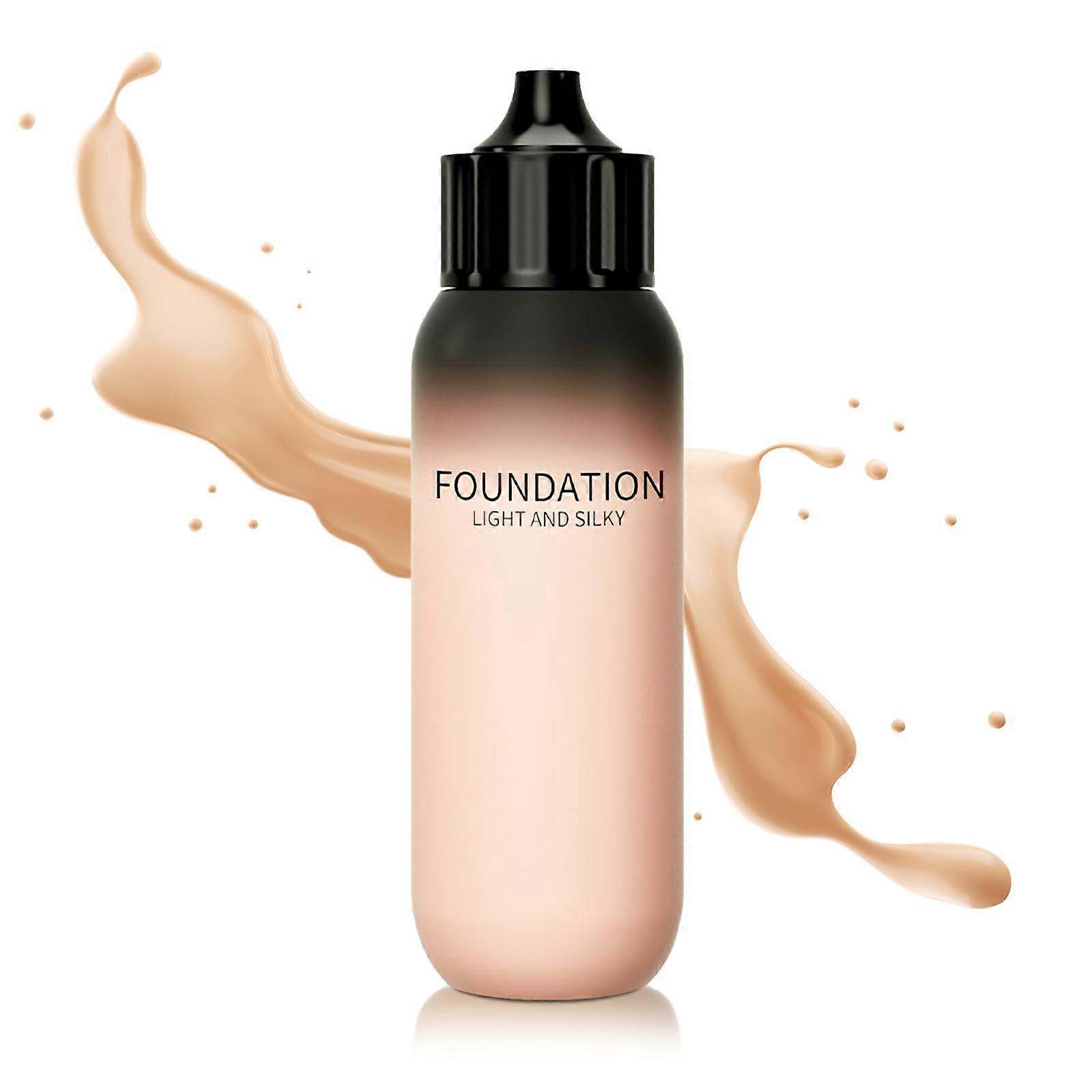 LongLasting Matte Liquid Foundation #02 Natural Waterproof Buildable Coverage Vegan