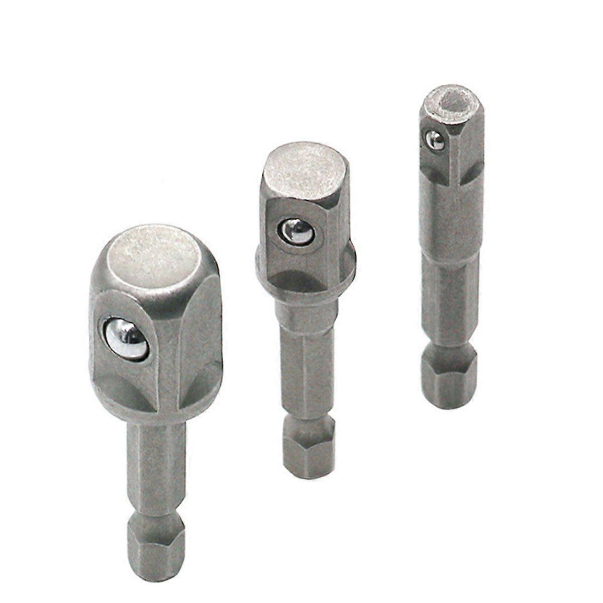 3pcs Set Hex Square Nut Driver Power Drill Adapter Drill Bit Extension Impact Socket Extension Bit Adapter Set