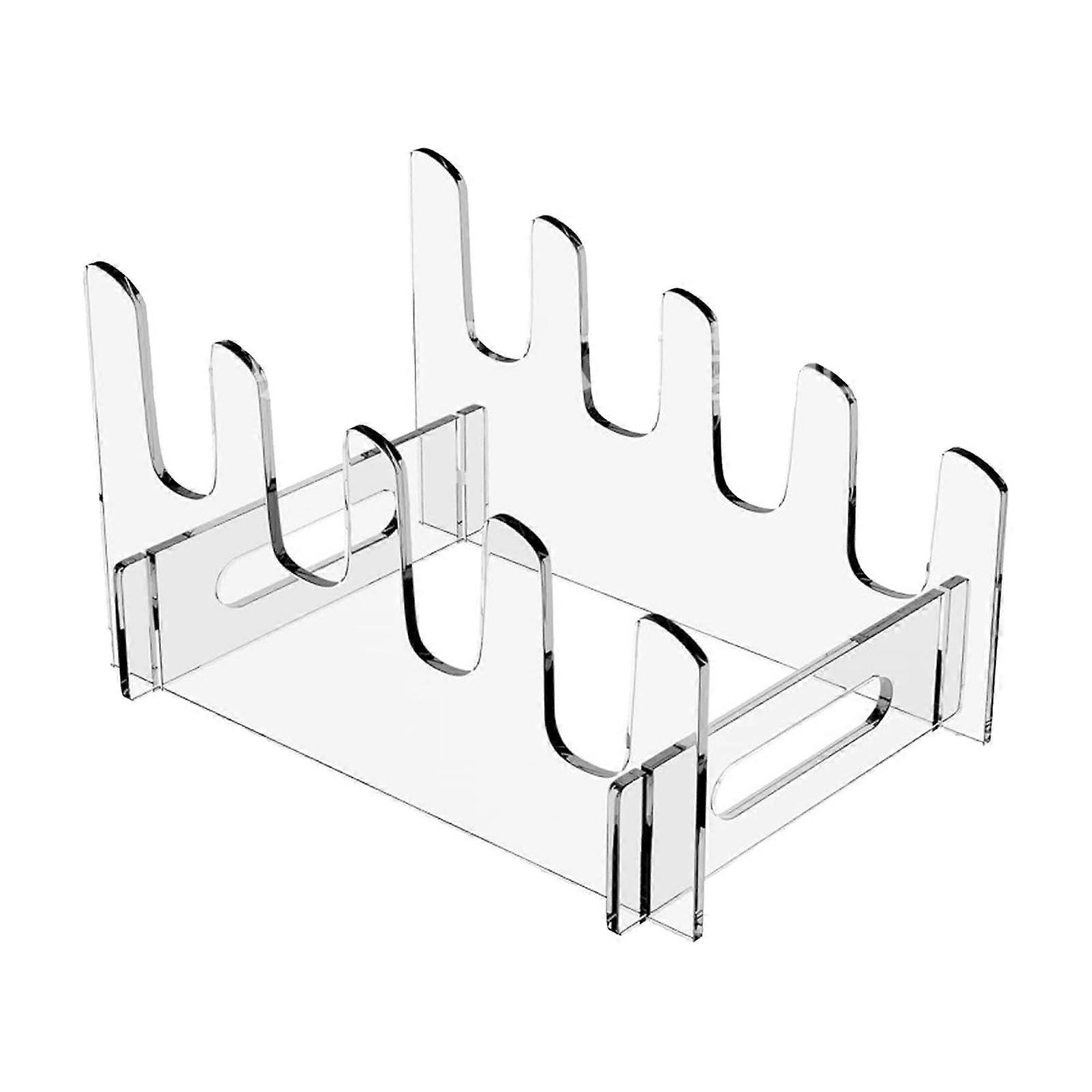 Acrylic Plate Rack Space Saving Clear Tiered Serving Stand for Parties and Dessert Display