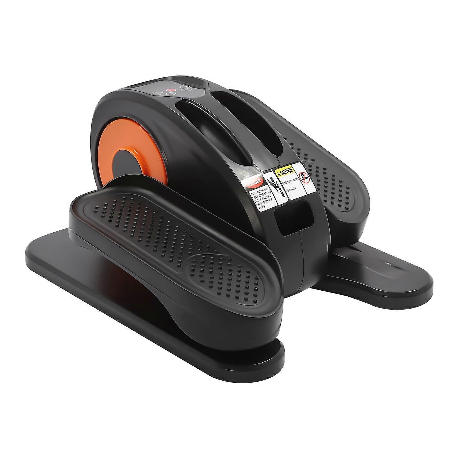 Under Desk Elliptical with Remote Control, Adjustable Speeds, LED Display, Orange and Black