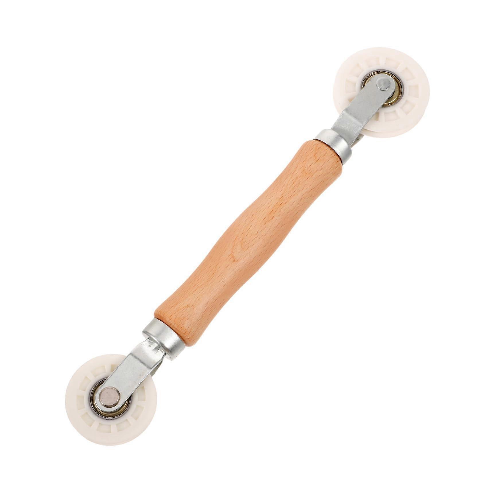Window Screen Spline Roller Tool with Ergonomic Wooden Grip for Fast Mesh Installation and