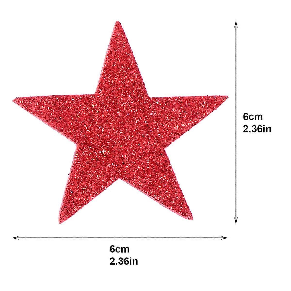 Assorted Color Glitter Sticker Star Shape Self Adhesive Sponge Sticker 100Pcs