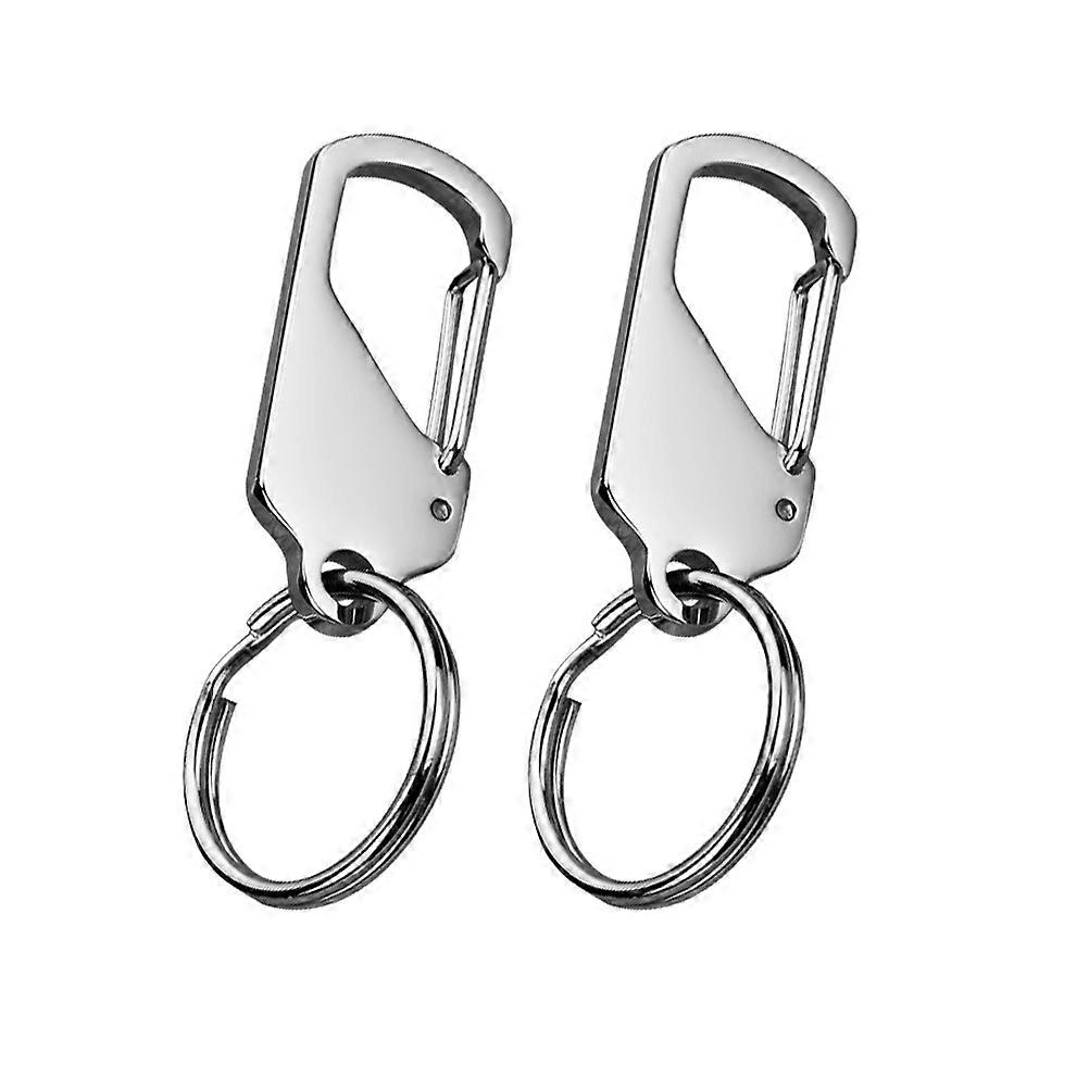 Car Key Rings Durable Key Chain Simple Design Daily Use Silver 2Pcs