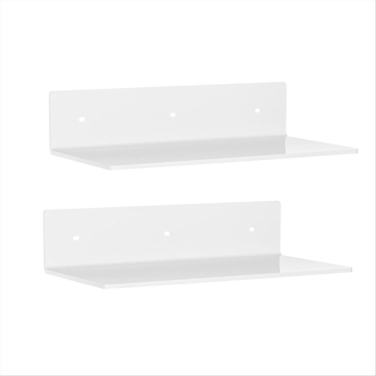 Acrylic Floating Shelf Small Storage Rack Wall-Mounted White