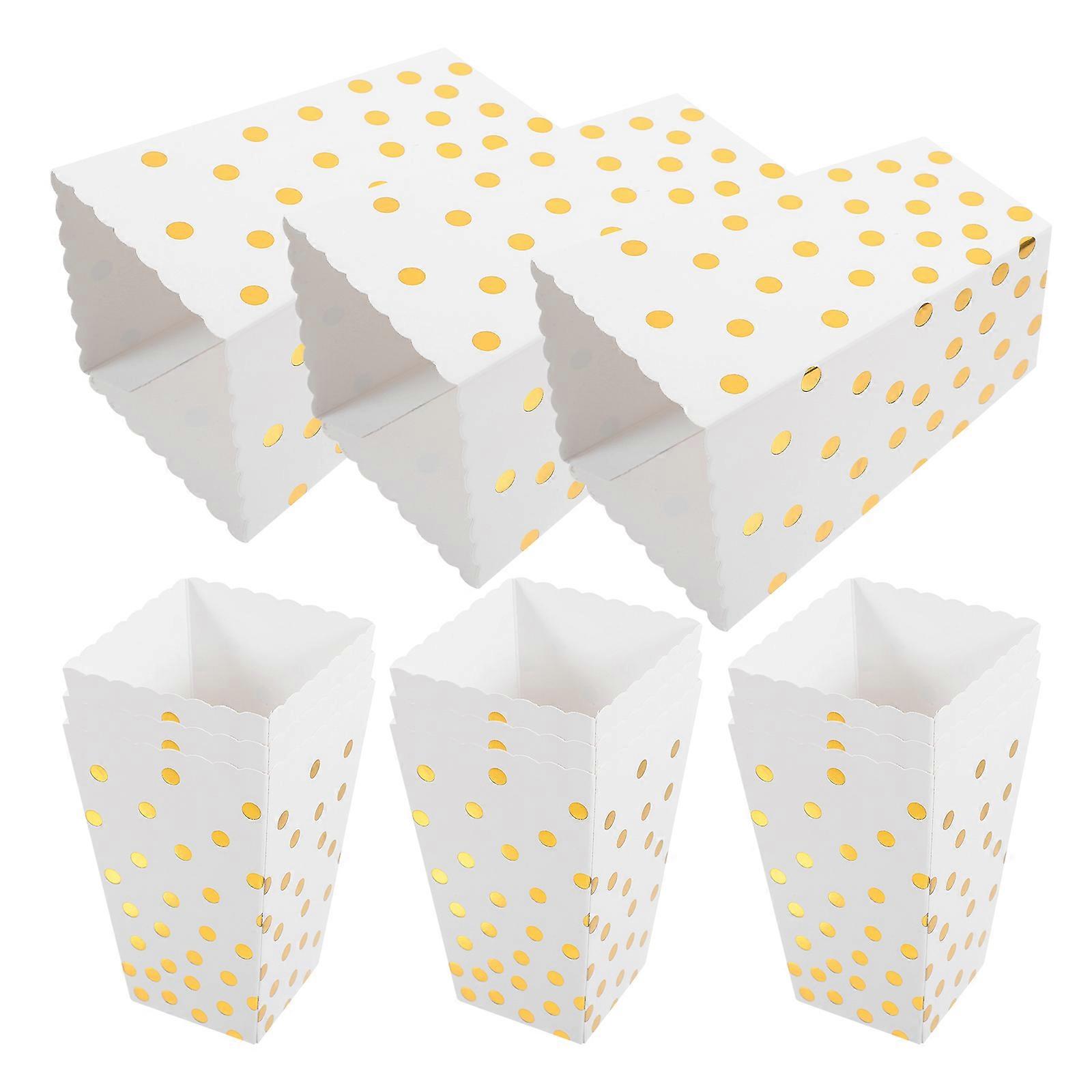 Popcorn Boxes Paper Snack Storage Holder for Storage 12Pcs White Paper Box
