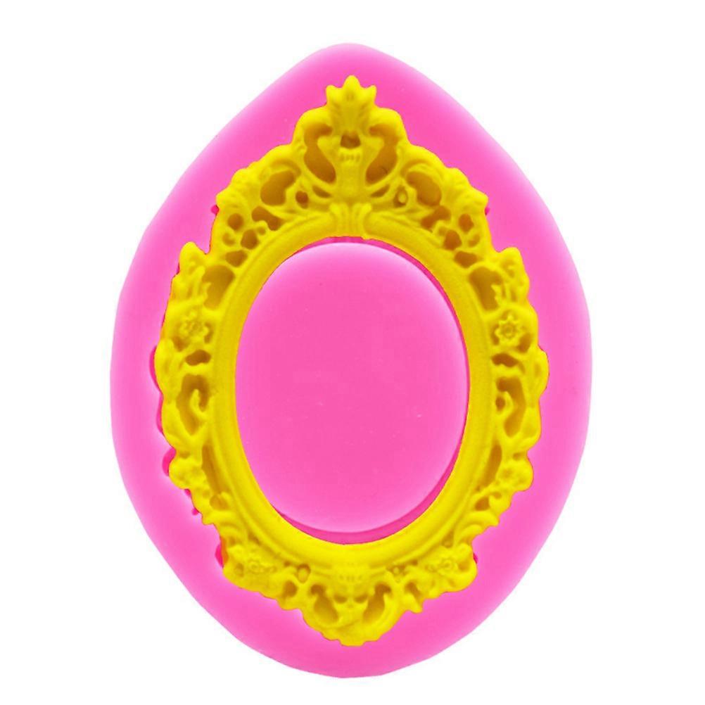 Relief Flower Pattern Silicone Photo Frame Dessert Mold for Baking Use