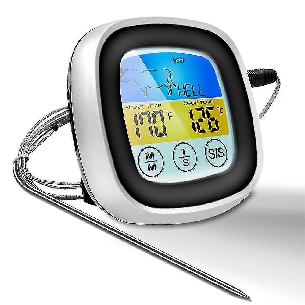 Digital Meat Thermometer with Touchscreen and Timer Alert Functionality