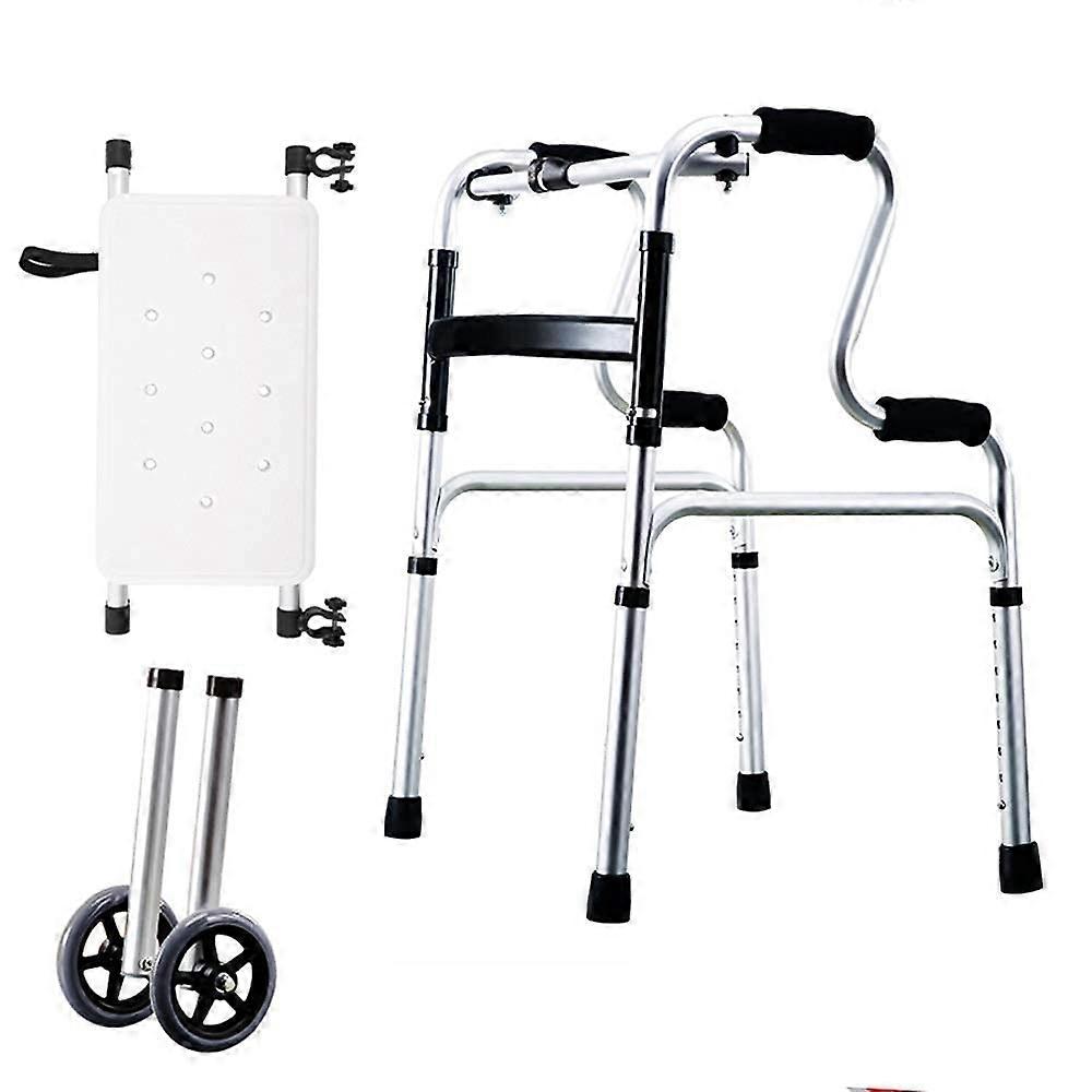 Rollator Walker for Seniors Height Adjustable Lightweight Folding Frame with Removable Accessories