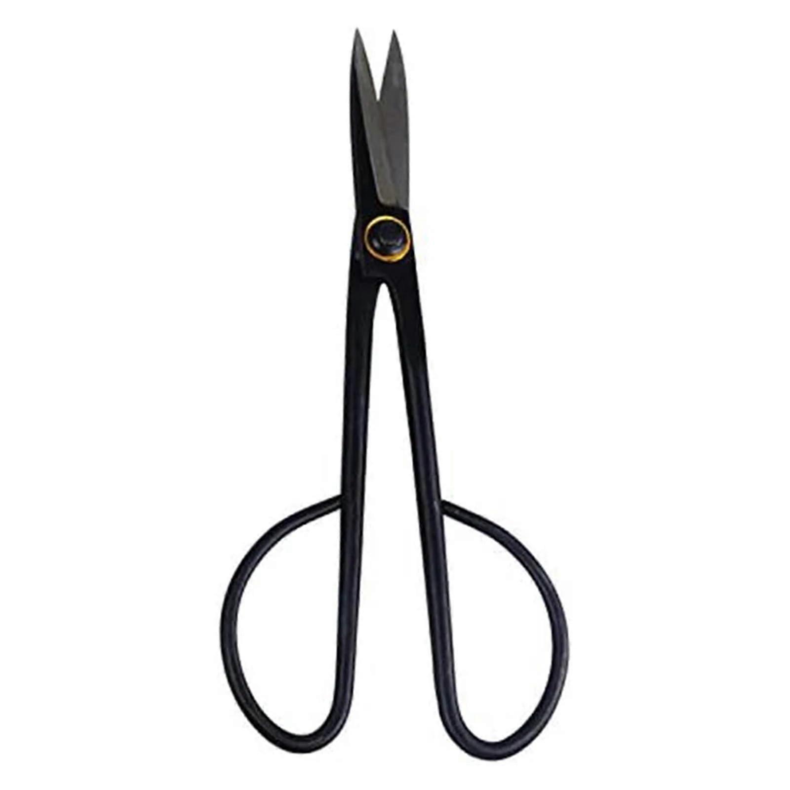 Long Handle Bonsai Pruning Scissors with Ergonomic Grip, Precision Cutting, Durable Black Shears