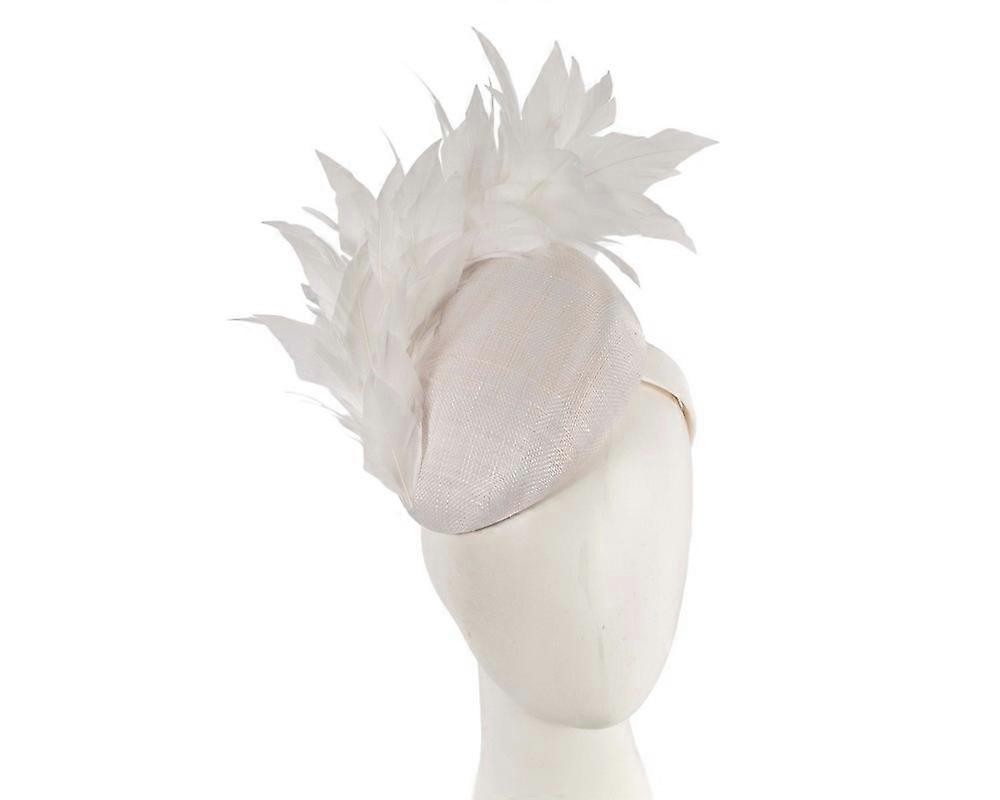 White feather spring facing fascinator S283C