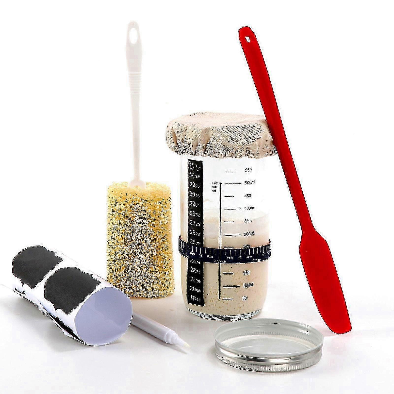 34 Oz Sourdough Starter Jar Kit 5 Unique Features Bread Baking Supply