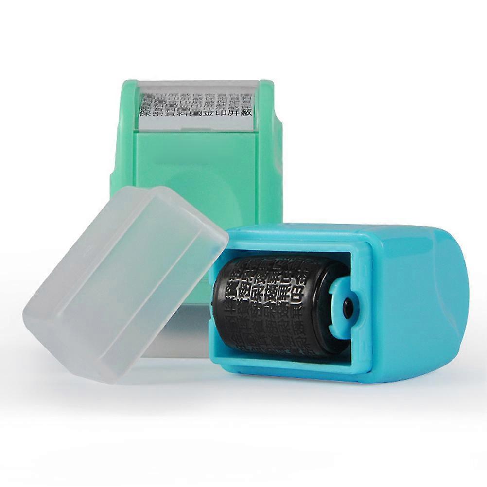 Messy Code Stamp Mini Roller Stamp for Office Use Light Green