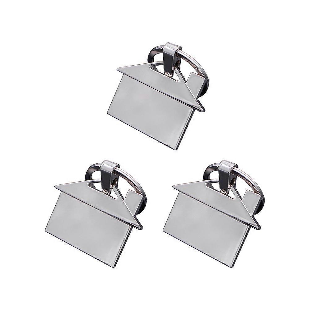 House Shaped Keychains Chic Key Holder for Holding Keys 3Pcs Silver
