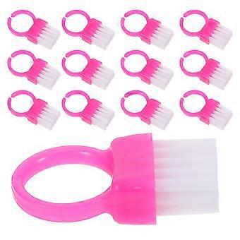 100 sztuk Plastikowy zestaw szczotek do czyszczenia paznokci Heavy Duty Szczotki do szorowania paznokci Przenośna szczotka do paznokci dla kobiet i mężczyzn Narzędzia do manicure w domu Różowy