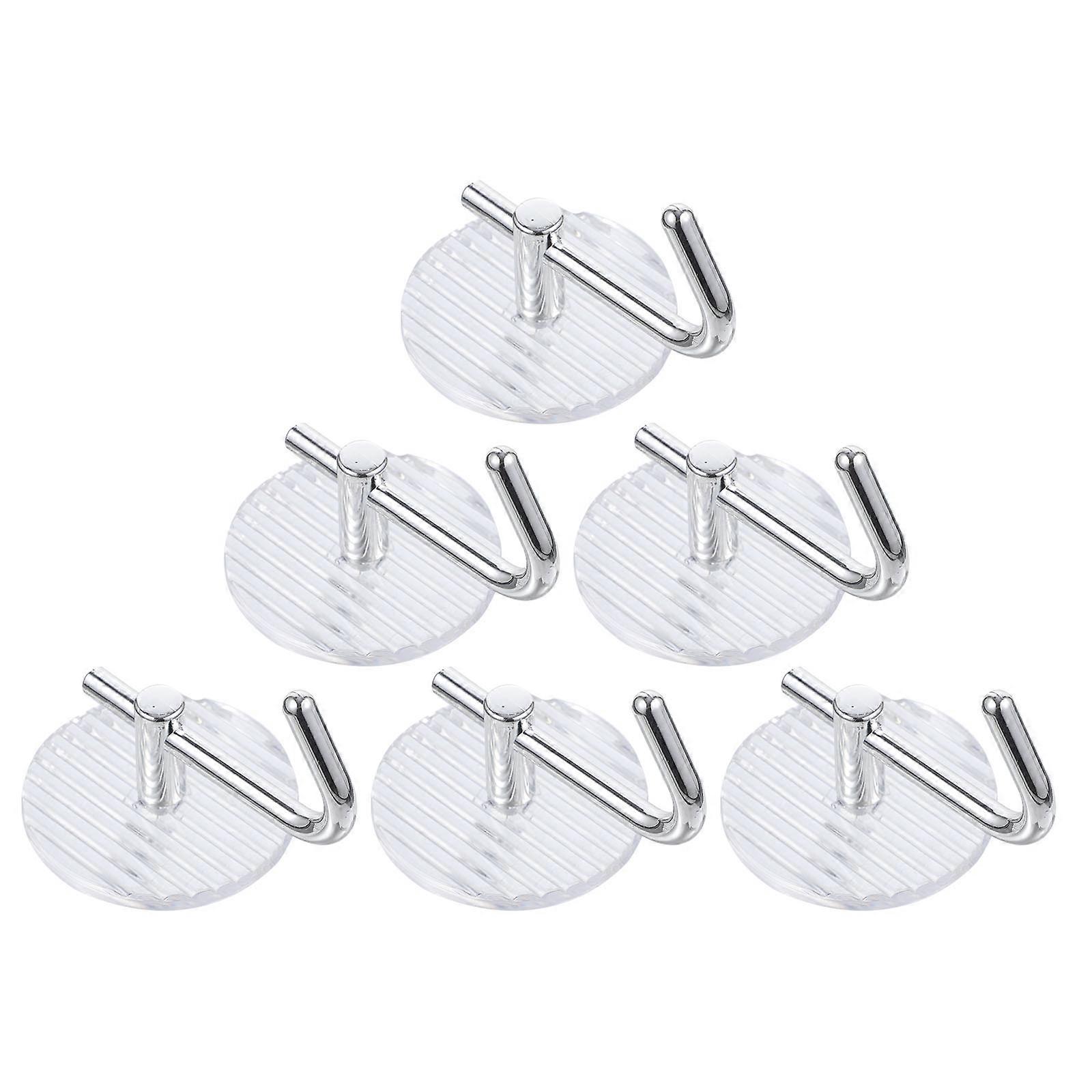 Multipurpose Bathroom Towel Hooks with Sticky Function 6Pcs Acrylic Hooks