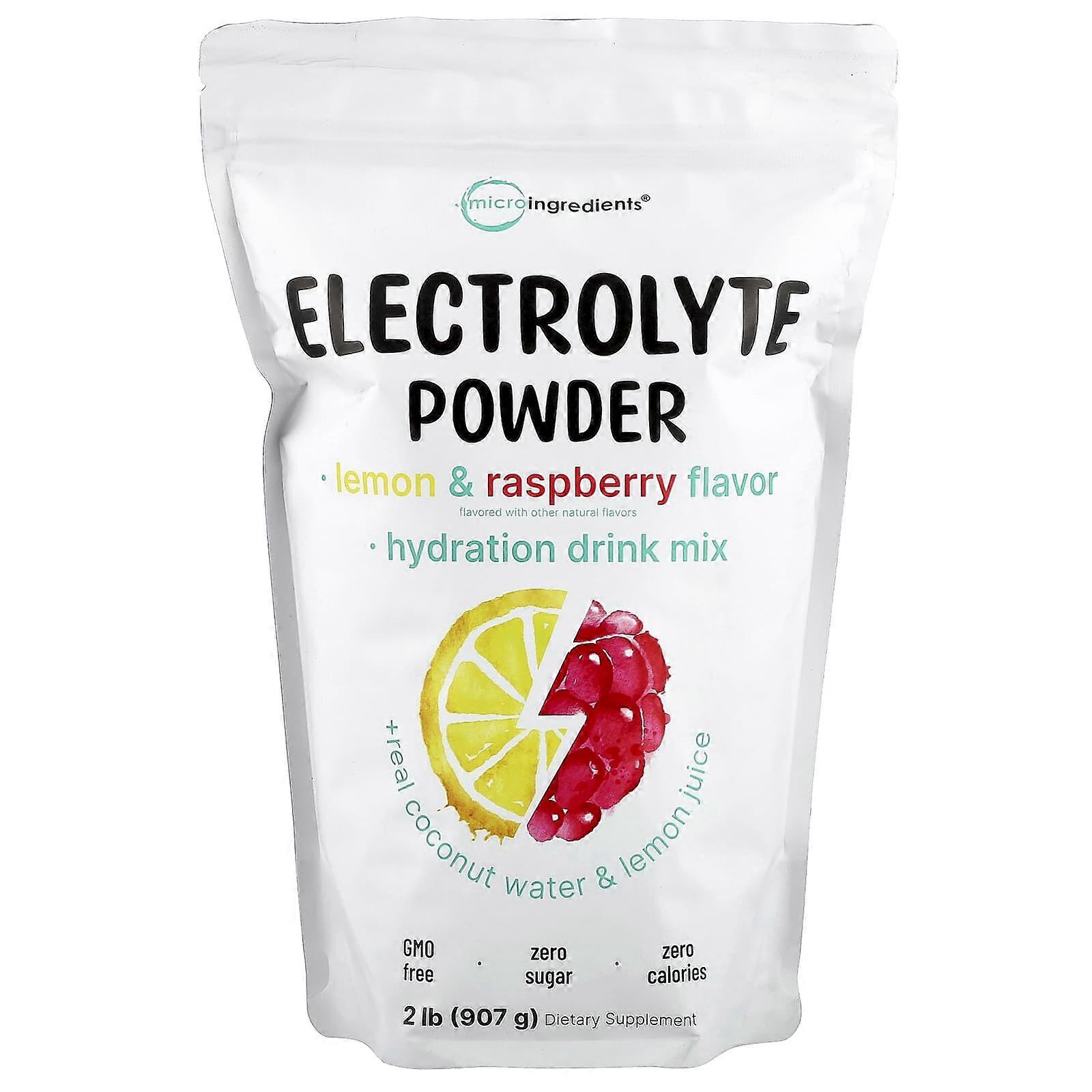Micro Ingredients, Electrolyte Powder, Lemon & Raspberry, 2 lb (907 g)