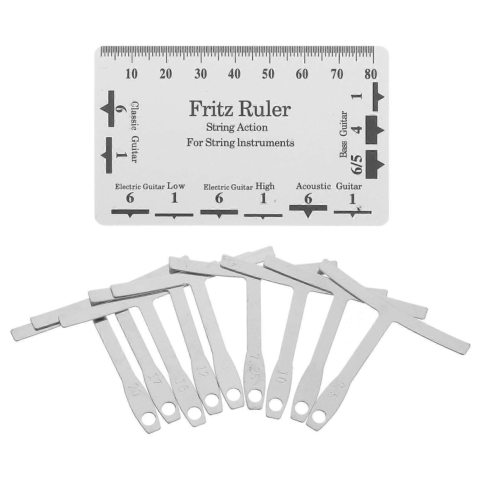1 set Guitar Luthier Tool comprend Understring Radius Gauge String Action Gauge