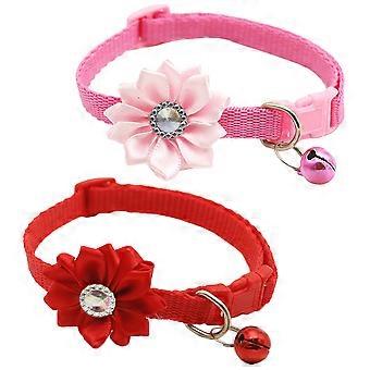 Pet Cat Collar Bell Flower Necklace 4Pcs for Dog and Cat Use