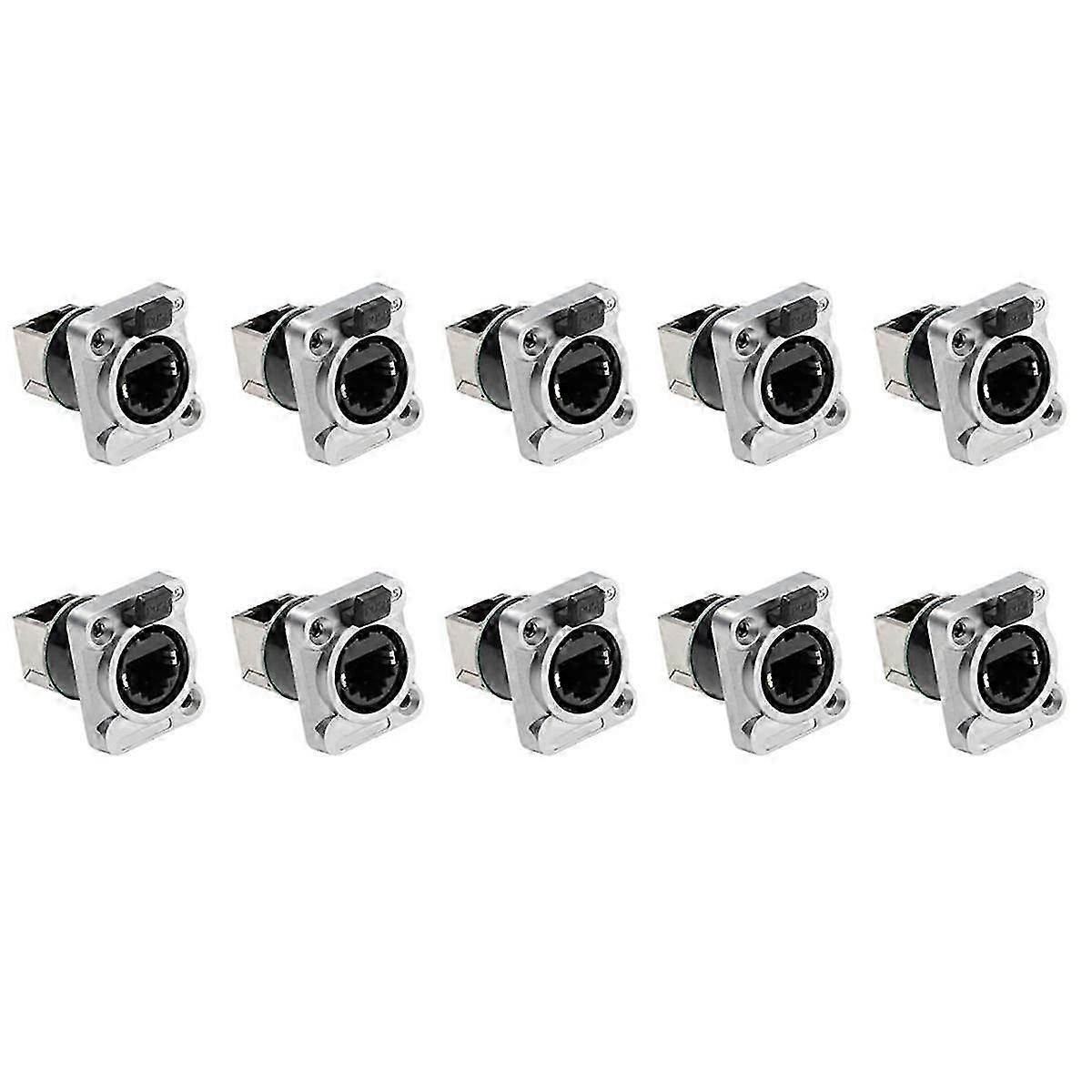 10PCS Ethernet Rj45 Chassis Socket NE8FDP Ethernet Pass Through Connector IP65 Waterproof E