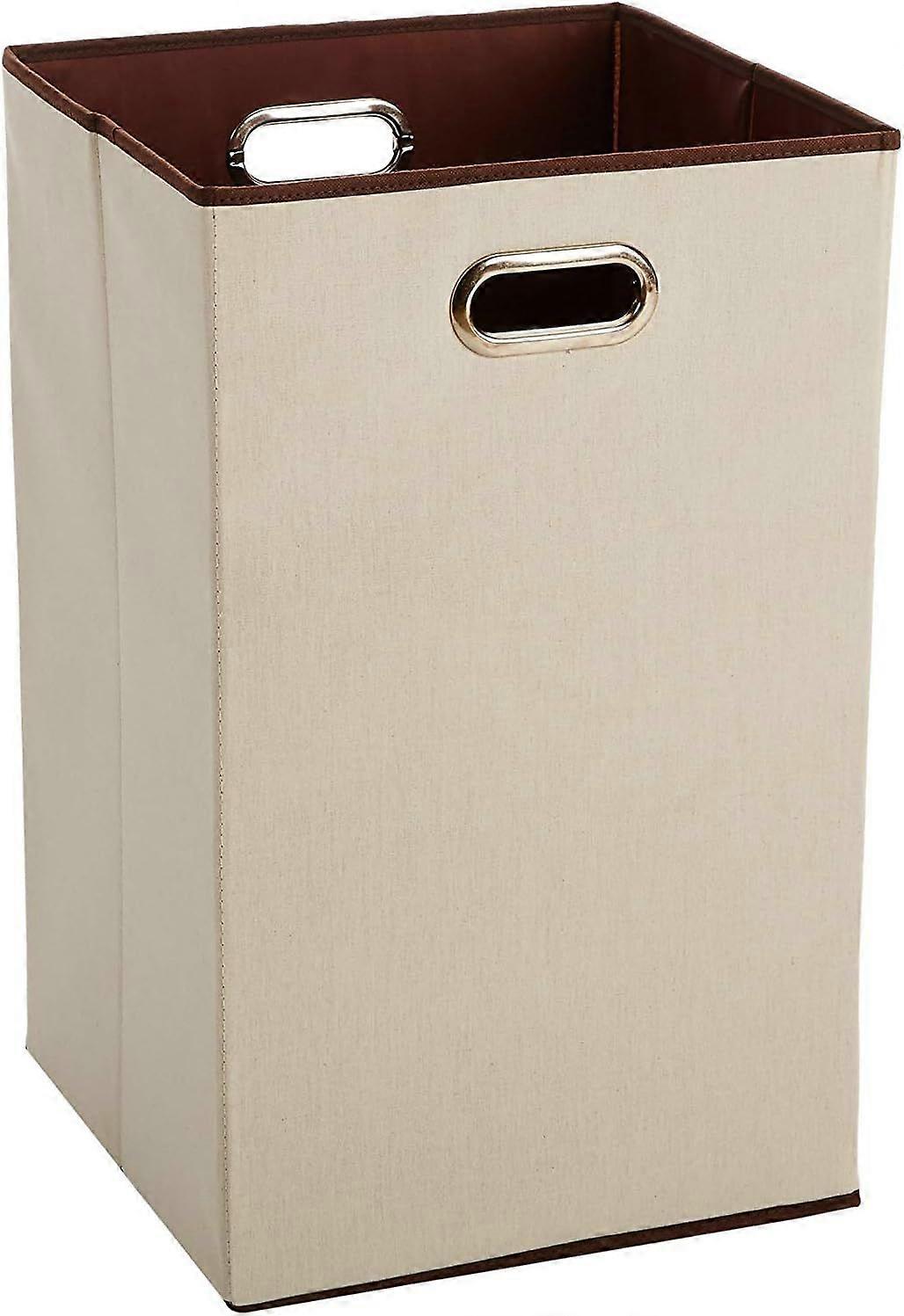 Foldable Rectangular Laundry Basket, Beige