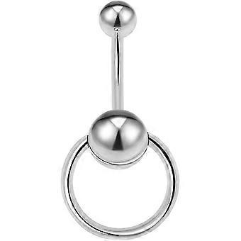 KATEA Heurtoir de porte en acier inoxydable barre inversée nombril anneau de piercing nombril 14G 1/2"