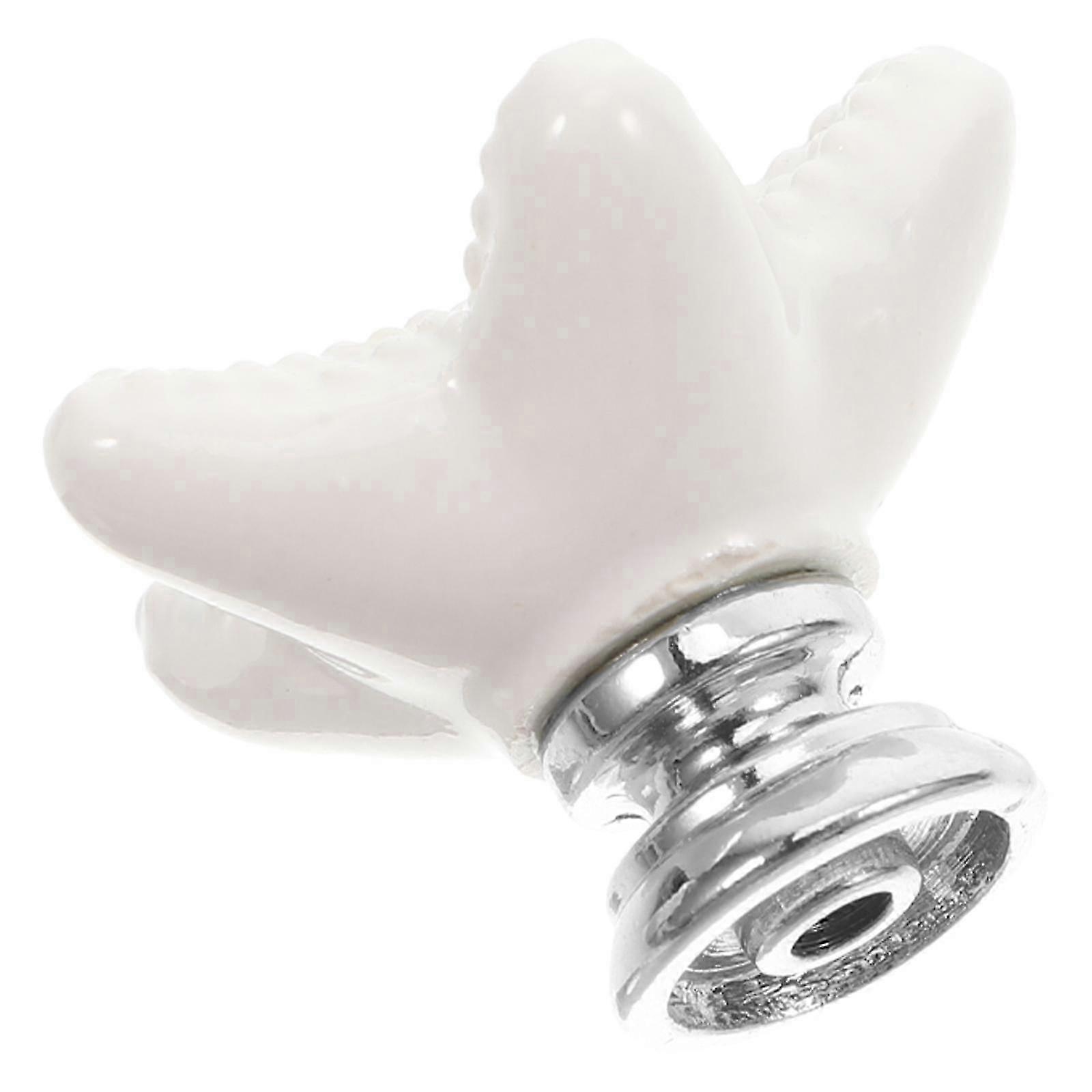 Unique Ceramic Knob for Wardrobe Drawer Pull White Handle