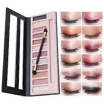 12 Color Pigmented Eyeshadow Palette with Longwearing Matte and Shimmer for All Skin Tones