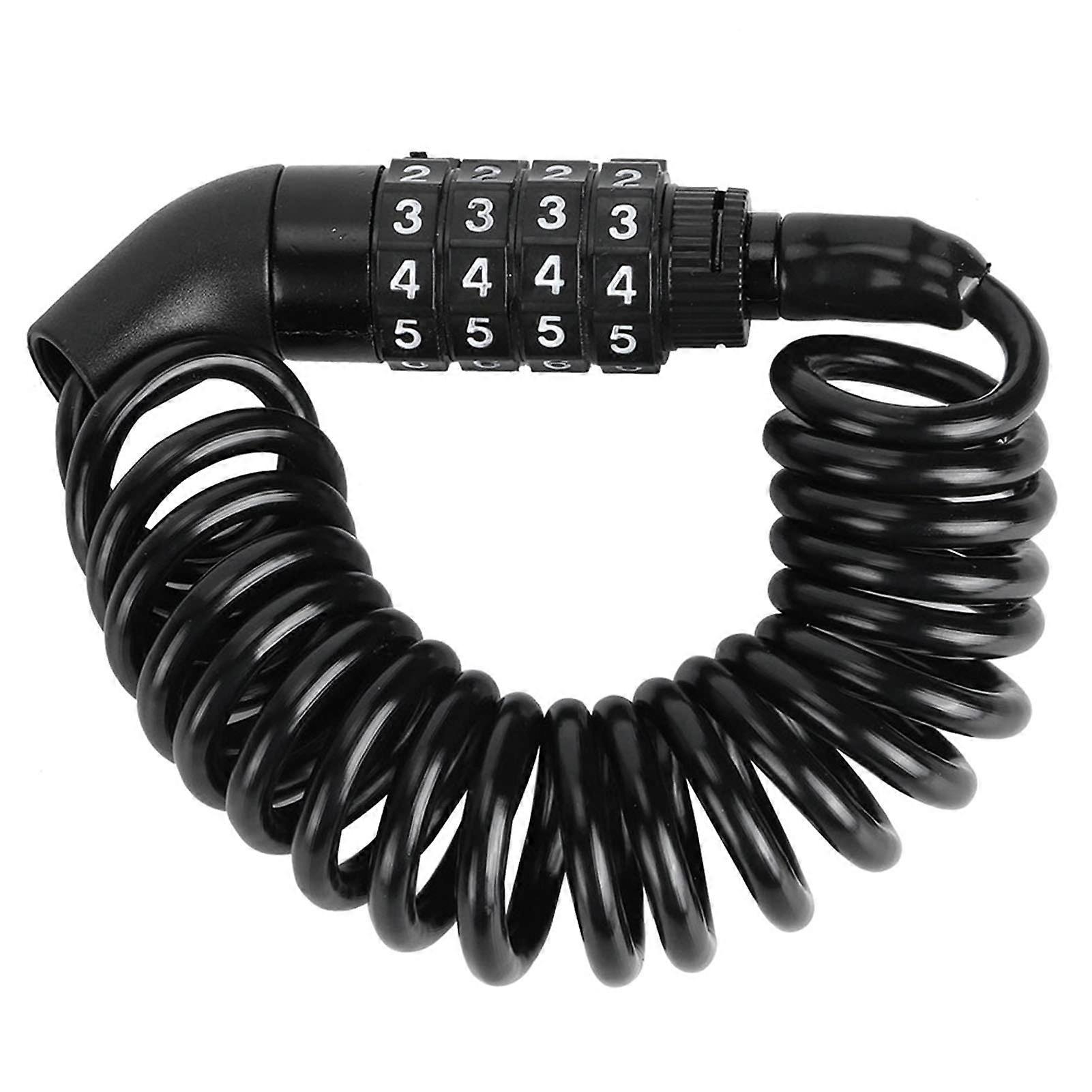 Motorcycle Helmet Lock 3 Dial Keyless Combination Cable, Durable AntiTheft Universal Design Black