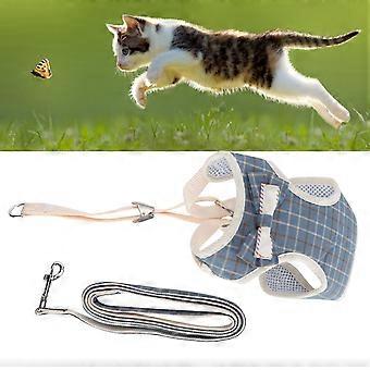 Atmungsaktive Katzenweste Geschirr mit verstellbarer Leine Pet EscapeProof Walking Vest Strap (passend für 36 kg)