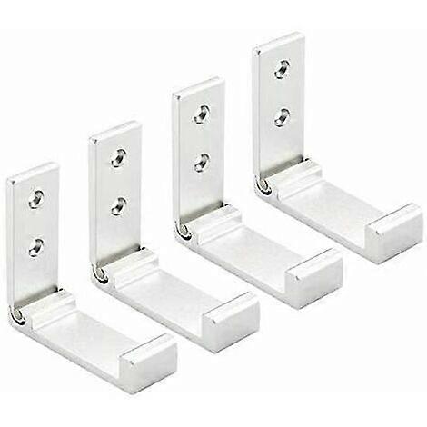 4pcs Folding Hook Foldable Coat Hook for Clothes Bathroom (Silver)