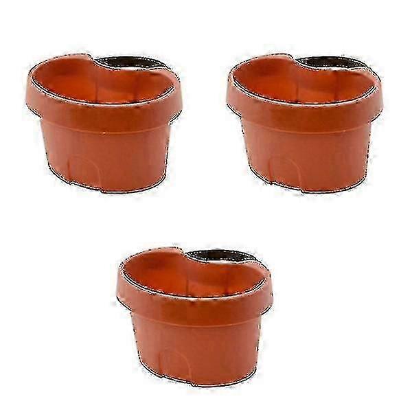 Reliable Wall-mounted Versatile Flower Pots, 3 Pieces, Polymer Material, Space-saving