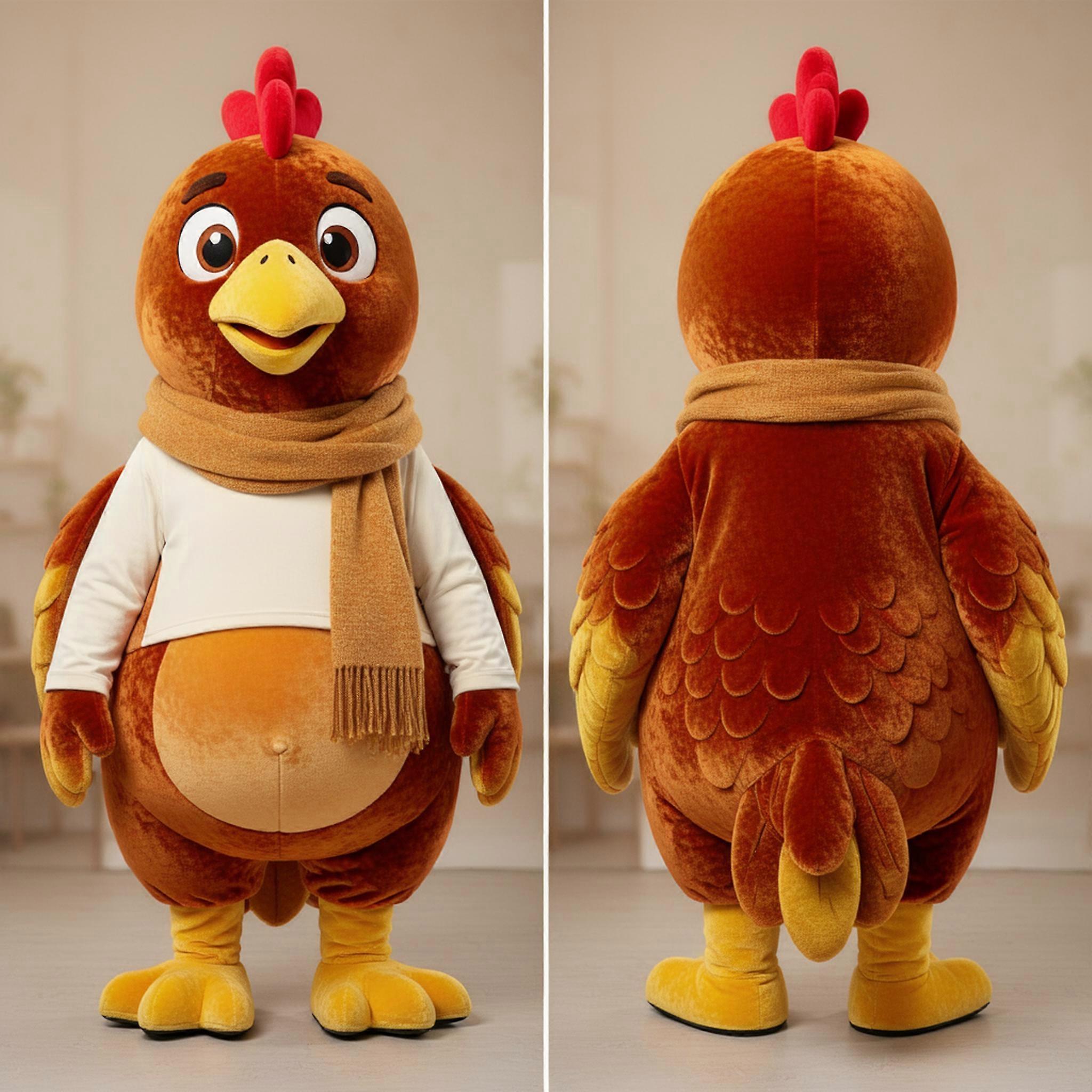 MASTICOT Rust Orange Plump Tandoori Chicken Mascot